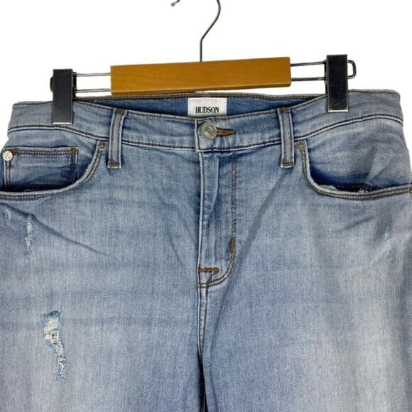 Hudson Blue Light Wash Natalie Midrise Ankle Super Skinny Distressed Jeans 29 - Picture 3 of 14